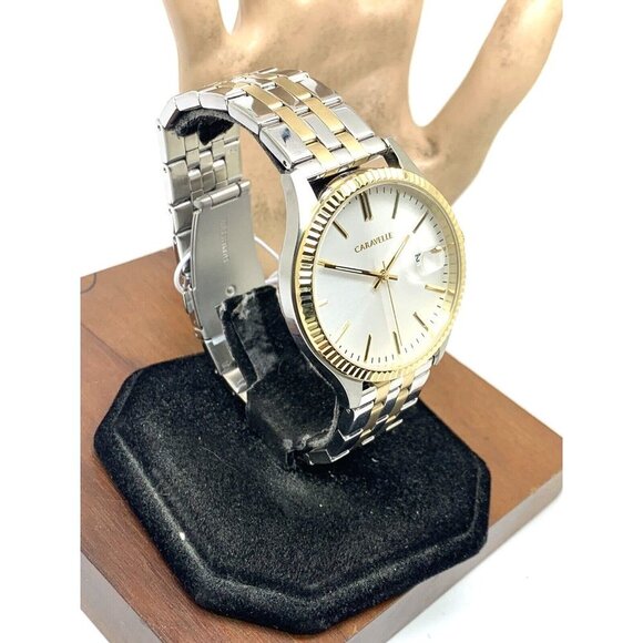 Caravelle By Bulova Men's Watch 45B148 Quartz Silver Dial Two Tone Steel… - Picture 13 of 13